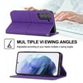 thumbnail image 5 of Wallet Case For Samsung Galaxy S21 FE,Shockproof Leather Folio Flip Kickstand Magnetic Closure Card Cash Pocket Case Cover For Samsung Galaxy S21 FE,Purple, 5 of 10