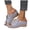 Grey, variant on Women's Wedge Sandals Open Back Wide Toe Box Non Slip Dress Shoes Comfortable Lightweight Platform Beach Sandal White Size 9