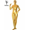thumbnail image 4 of Traje de zentai de una pieza con efecto mojado y ojos abiertos, de metal brillante, plateado, para hombre, de licra, para fiesta de Navidad, 4 of 5