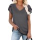 thumbnail image 2 of Blusa con mangas de pétalos, blusa con cuello en V, blusa casual con cuello en V, blusa con cuello en V, características principales de la clase, 2 of 2