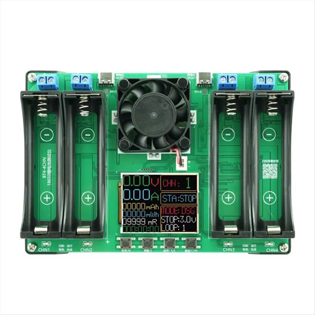 Probador de Capacidad de Batería 18650 Tipo C con Pantalla LCD de 4/1 Canales. Detección Digital de Batería de Litio en MAh para Pruebas de Batería.