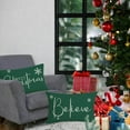 thumbnail image 5 of Christmas Pillow Covers 12 x 20 Inch Set of 2 Merry Christmas Believe White Throw Pillow Covers Winter Xmas Winter Holiday Decorative Cushion Cases for Sofa Couch, 5 of 6