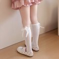 thumbnail image 2 of Ruffle Socks Socks For Toddler Girls Frilly Turn-Cuff Mid‑Calf Socks Solid Color Soft Breathable Casual Dress Socks 3T 4T 5T 6T 7T 8T 9T 10T 11T 12T Kids, 2 of 8