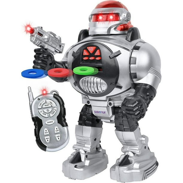 Click N Play Remote Control Robot For Kids Fires Discs Sings Dances Talks Shoots Slides And Entertains Walmart Com Walmart Com