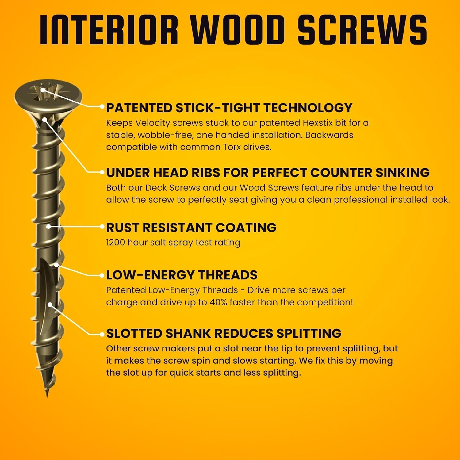 Velocity Assorted Wood Screws Kit, 155 Count with Bits photo 2