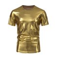 thumbnail image 5 of INSPIRE CHIC Shiny T-Shirt for Men's Crew Neck Short Sleeves Party Disco Metallic Tee Tops, 5 of 5