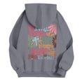 thumbnail image 6 of NinXxx Women's Letter Print Hoodie Drawstring Pocket Pullover Everyday Dark Gray XXXXXL, 6 of 7