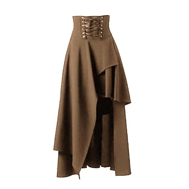 Ropa Medieval renacentista gótica Steampunk, disfraces de pirata Vikingo, vestido Vintage de Carnaval de Halloween, falda Maxi con dobladillo
