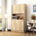 thumbnail image 2 of 6-Door Wardrobe with 1 Drawer 1 Shelf / Bedroom Storage in Rustic Oak, 2 of 3