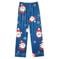 thumbnail image 4 of VBTAPA Matching Christmas Pajamas for Women 2 Piece Loungewear Set Shiny Christmas Tree Printed Long Sleeve Button Down Shirt and Wide Leg Pants Jammies Sets with Pockets Multicolor M, 4 of 6