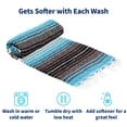 thumbnail image 5 of La Montana 10 Pack Mexican Blankets, 74" x 50" Yoga Blankets, Turquoise/Charcoal/White, 5 of 7