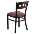 thumbnail image 5 of Flash Furniture 2 Pk. HERCULES Series Black 3 Circle Back Metal Restaurant Chair - Walnut Wood Back, Burgundy Vinyl Seat, 5 of 8