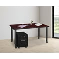 thumbnail image 2 of Regency Kee 60 x 24 in. Mobile Desk with Storage- Mahogany Top, Black Legs, 2 of 7