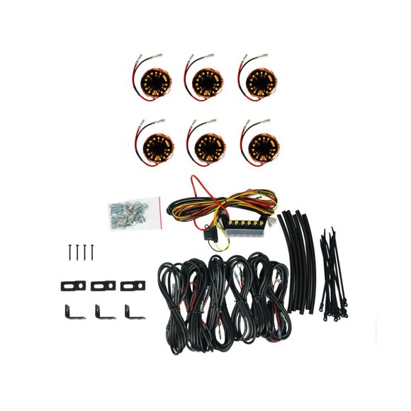 KC Hilites Underbody Light Kit 91041 Cyclone V2; Universal Underbody Mount; LED; Amber Bulb; Amber Lens; 5 Watts; Flood Beam; Set Of 6