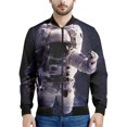 thumbnail image 2 of Chaqueta con cremallera y estampado 3D de astronauta espacial para hombre, chaqueta informal de calle, sudadera con cremallera y manga larga, 2 of 4