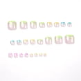 thumbnail image 3 of Uñas postizas Teilihai, cortas y cuadradas, punta francesa, 24 unidades, 3 of 7