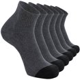thumbnail image 3 of LIBRCLO Athletic Ankle Socks for Men Cushioned Quarter Sock Sport Running Half Crew Sock 5 Pairs, 3 of 4
