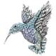 thumbnail image 3 of Broche de colibrí con diamantes de imitación, broche brillante para mujer, broche de pájaro decorativo de moda, 3 of 5