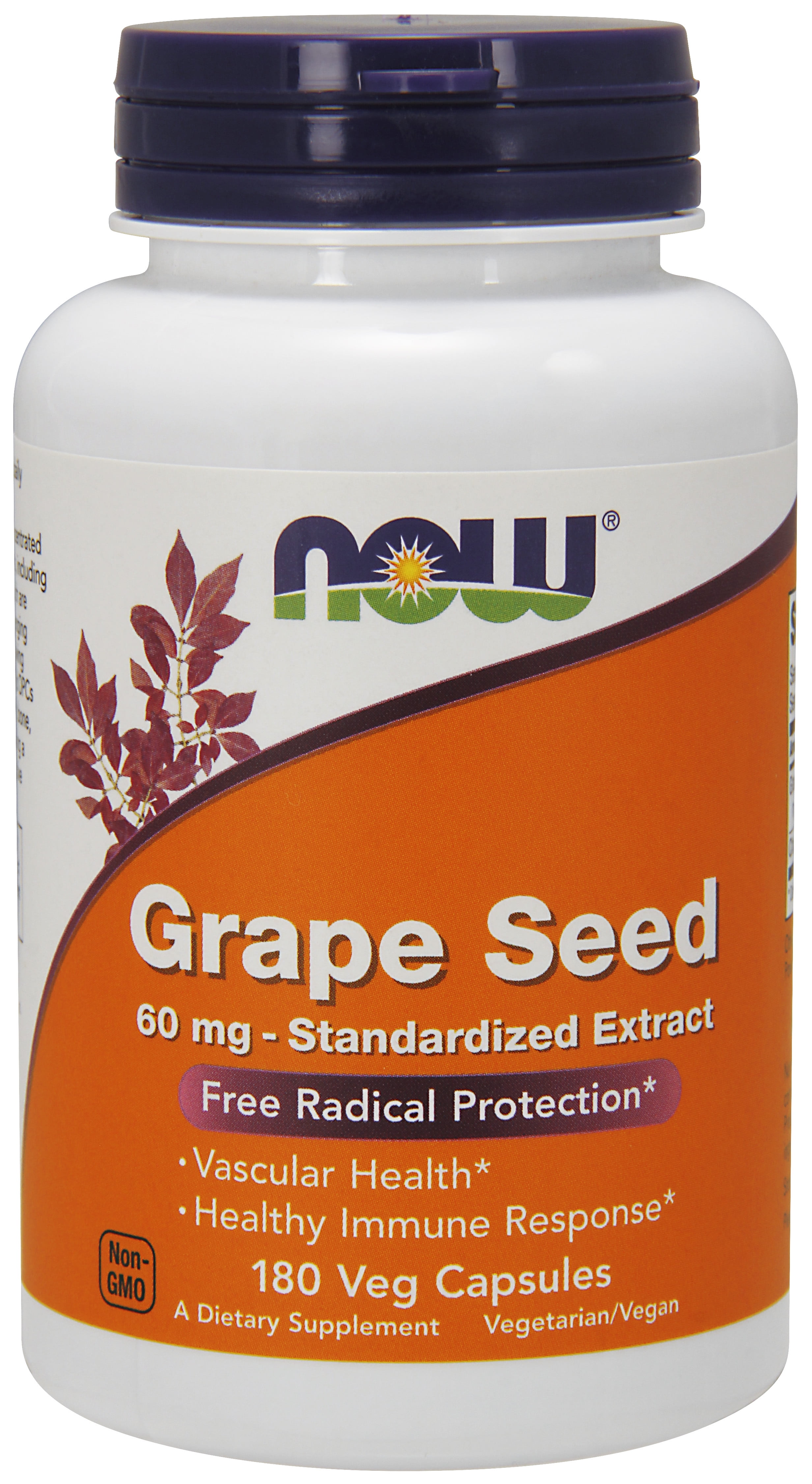 NOW Supplements, Grape Seed 60 mg Standardized Extract, Vascular