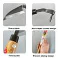 thumbnail image 3 of Hoz de deshierbe al estilo japonés | Azada de jardín de hoja curva de acero compuesto | Mango de madera ligero | Cortacésped multifuncional para cavar, recortar, cultivar | 1 paquete | Herramienta, 3 of 7