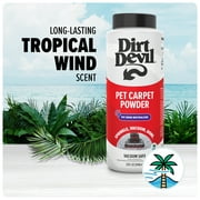 Dirt Devil Pet Room Refresher Carpet Powder, Tropical Wind Scent, for Carpet and Upholstery, Vacuum Safe, Pet Odor Eliminator, AD31211, 32 oz.