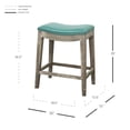 thumbnail image 2 of Elmo Bonded Leather Counter Stool Mystique Gray Frame, Turquoise, 2 of 2