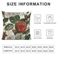 thumbnail image 5 of SHANXI Rose Leave Print Linen Throw Pillow Covers Square Cushion Case Modern Home Decor Pillow Covers Decorative Pillowcase for Sofa Couch Bed Bedroom Living Room Pillow Cases 22x22in, 5 of 5