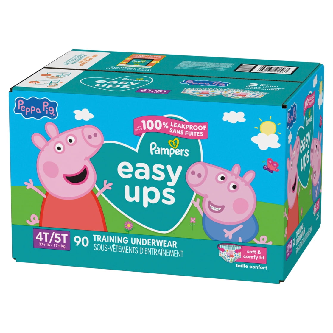 Pampers Easy Ups Peppa Potty Training Pants Girls Size 4T-5T, 90 Count (Select for More Options)