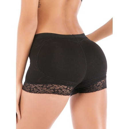 Butt Lifter Shapewear Padded Panty Hip Enhancer Lace Panties Seamless Body Shaper Women Panties Black