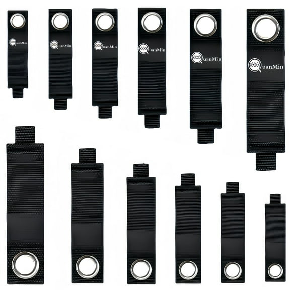 Quanmin 12Pack Heavy-Duty Hanging Straps, Nylon Cable Strap for Extension Cord Storage, Hose/Rope Organizer for Garage, Workshop, RV Wall