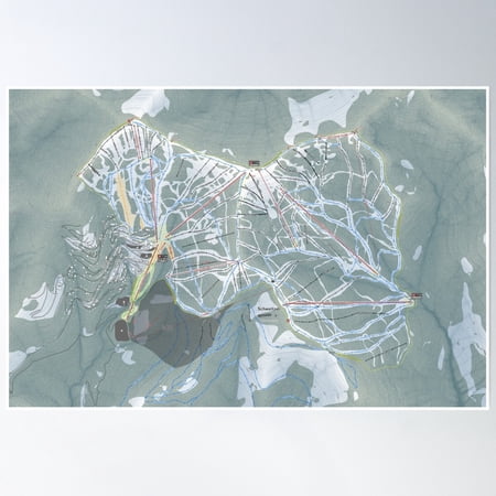 Schweitzer Mountain Resort Trail Map Poster Wall Art, Modern Wall Decor, 8x12 UNFRAMED