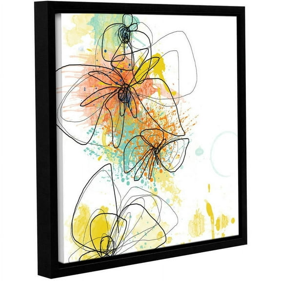 Jan Weiss "Orange Botanica" Floater-Framed Gallery-Wrapped Canvas