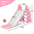 thumbnail image 3 of XJD Toddler Slide Indoor Slide for Toddlers Age 1-3 Slide for Kids, Outdoor Slide Baby Slide Plastic Slide Play Slide Basketball Hoop and Ball Foldable Slide, Pink, 3 of 10