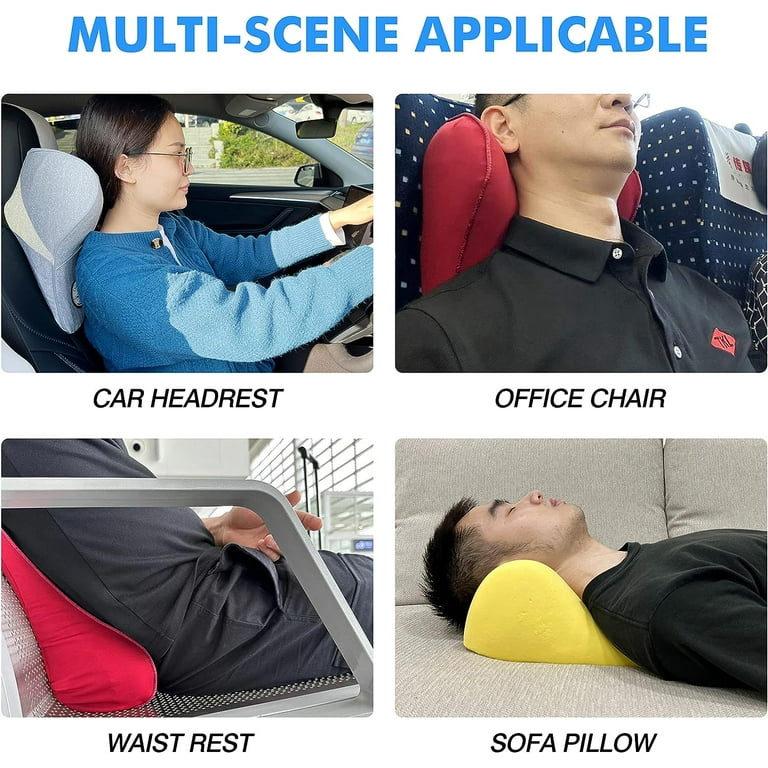 Car Headrest Memory Foam Neck Pillow And Lumbar Support Back Pad Set Ergonomic  Seat Pad For Back Support Cervical Spine - AliExpress