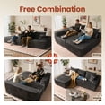 thumbnail image 6 of Ovios Corduroy L-Shaped Sectional Sofa with Chaise, No Assembly Required, Modular Comfy Couch, Gray(Left Facing Chaise), 6 of 9