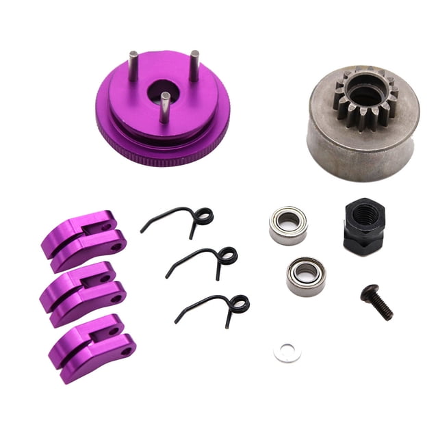 Juguete Embrague Bell 14T Gear Flywheel con juego de zapatas de rodamiento para motor de coche 1/8 HSP RC AMMAO MXZZ23418A0179