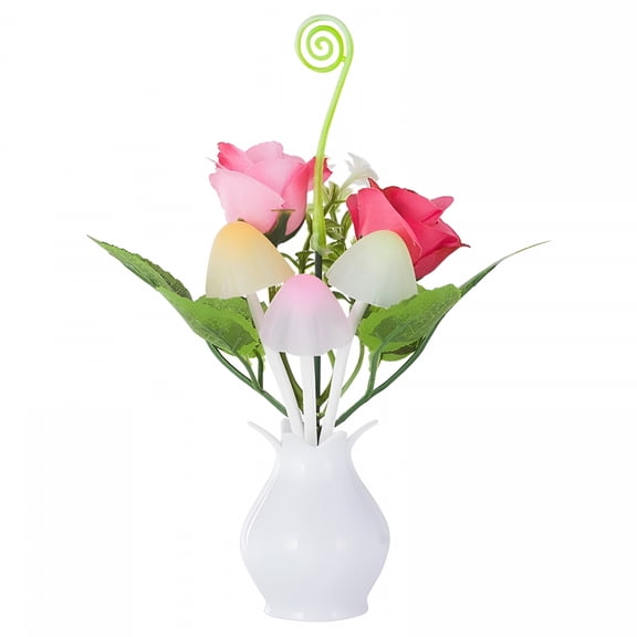 ACDANC 7Color Changing Wall Lamp Mushroom Flower LED Night Light Plug-in Lamp