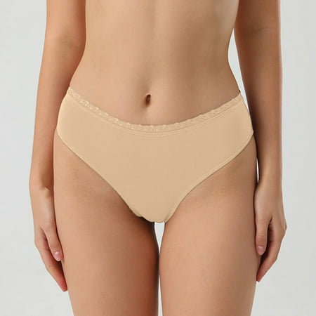 eczipvz Women S Lingerie Womens Petite-Plus-Size Lace Microfiber Low-Rise Thong Panty Beige