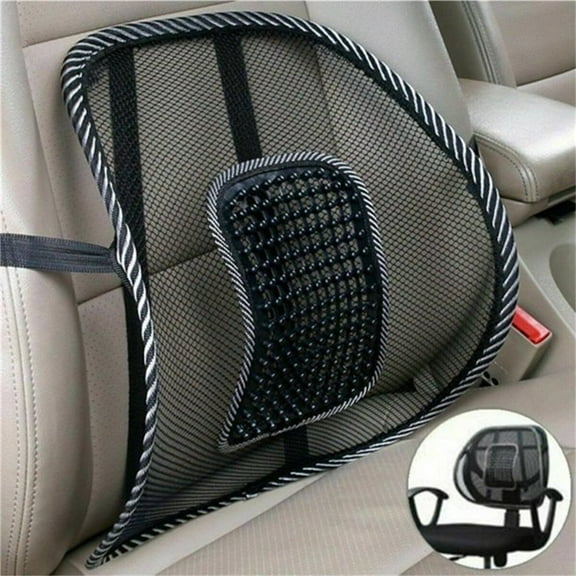 Black Lumbar Mesh Back Brace Support Office Home Car Seat Chair Ventilate Cool Cushion Pad with Massage | Breathable, Massage Beads for Ultimate Comfort (1 Piece)