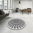 thumbnail image 4 of Ahgly Company Machine Washable Indoor Square Transitional Smokey Gray Area Rugs, 4' Square, 4 of 7