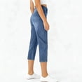 thumbnail image 6 of uublik Pants Capris for Women Stretchy Stretchy Pants Pull On Jeggings High Waisted Denim Leggings Casual Pants with Pockets, Navy, 6 of 6
