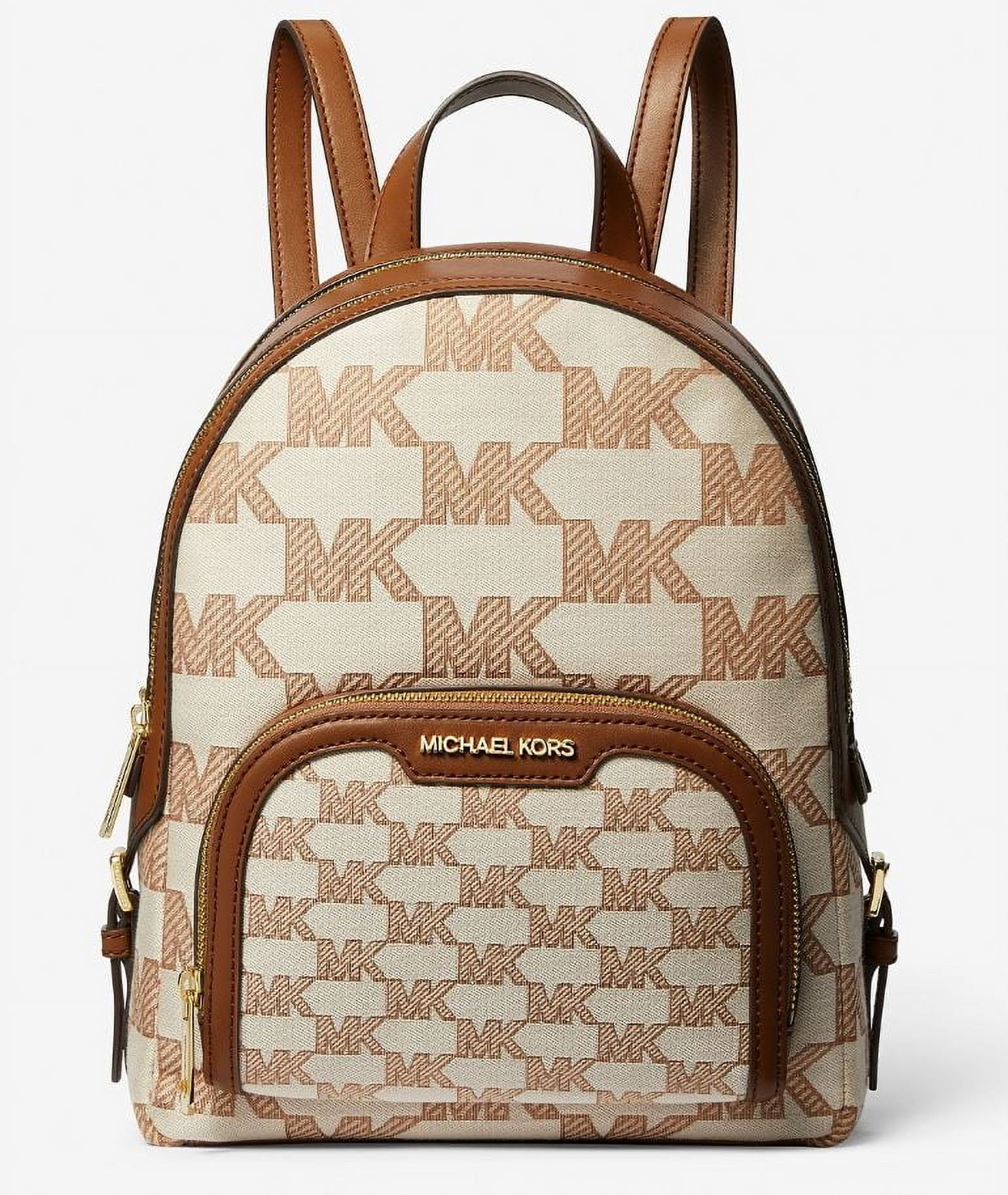 Michael Kors Jaycee Large Zip Pocket Backpack Black Signature PVC School Bag Walmart