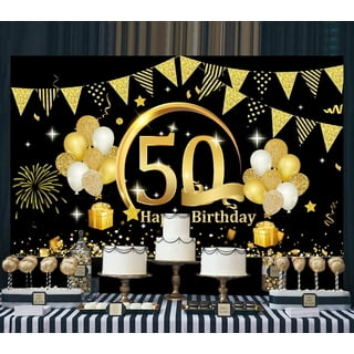 Black 50th Birthday Party Decoration, Glitter 50 & Still Hot Banner 50th  Birthday Decorations, Men Women Fiftieth Birthday Party Supplies Home  Fireplace Window Wall Hanging Decor 