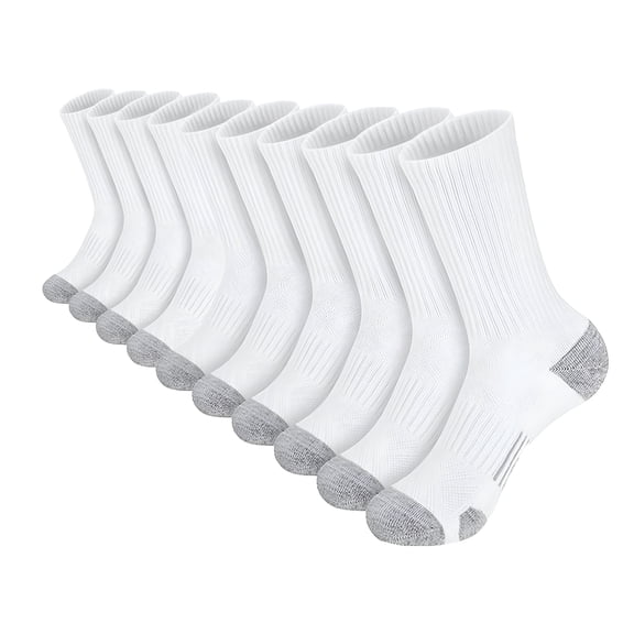 TELOLY 5 Pairs Mens Sports Socks Mid Tube Towel Bottom Simplicity Thickened Elastic Comfortable Sweat Absorbing Breathable Outdoor Mountaineering Running Socks White Running Socks Men