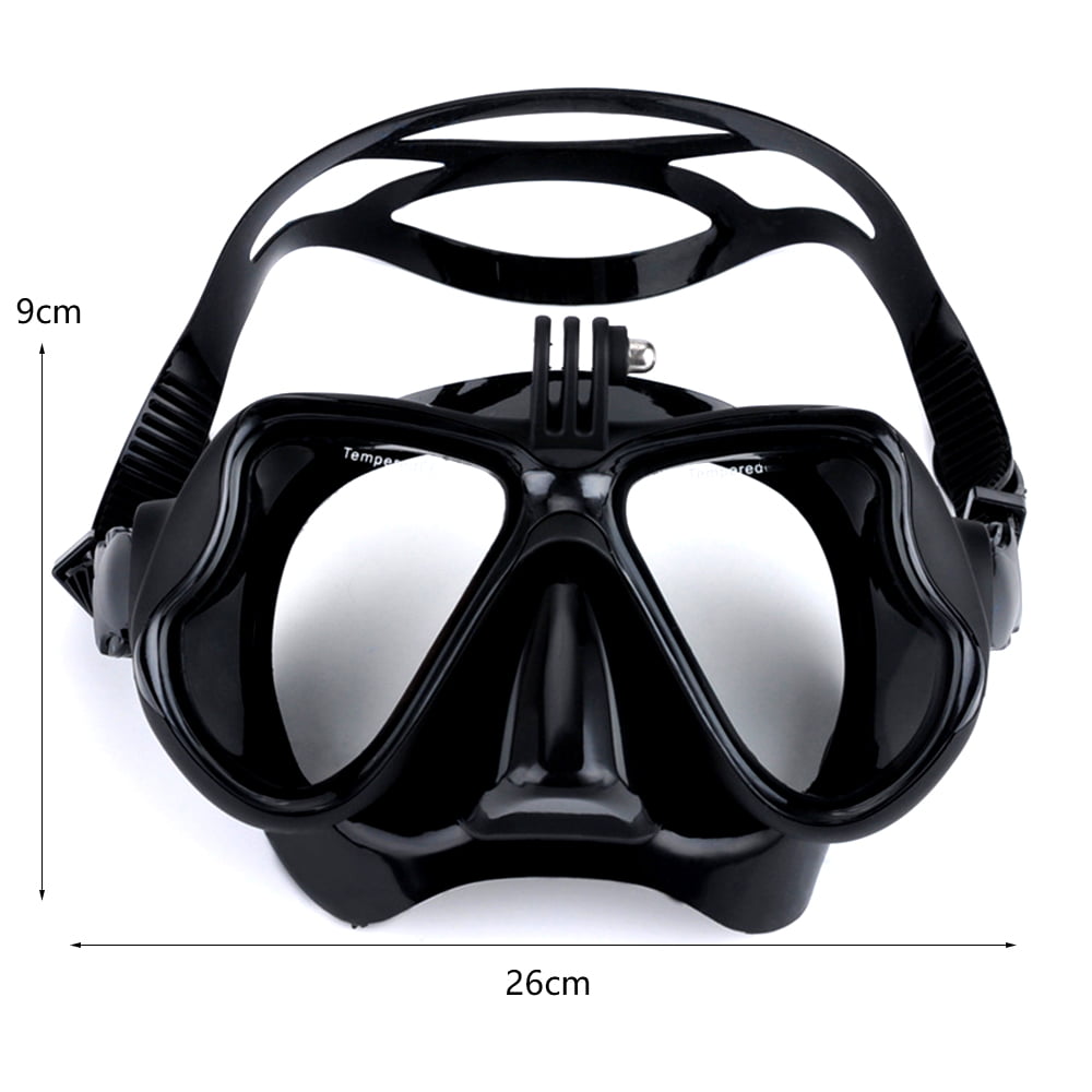 Black Diving Mask Scuba Snorkel Goggles Face Glasses Mount for GoPro Hero 3 3 4 