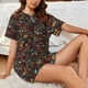 thumbnail image 4 of Balery BBQ Barbecue Grill Conjunto de Pijama para Mujer con Estampado, Dos Piezas de Manga Corta y Shorts, Ropa de Dormir Suave con Cuello Redondo y Bolsillos-3X-Large, 4 of 6