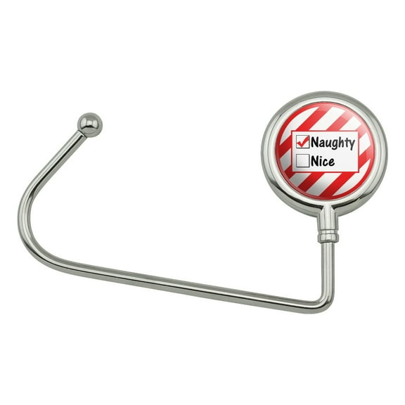 Naughty Not Nice Christmas Funny Purse Bag Hanger Holder Hook