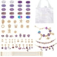 thumbnail image 2 of 63Pcs Charm Bracelet Making Kit DIY Beaded Jewelry Making Kit with Colored Beads Large Hole Beads Pendants CCB Beads Gold Bracelet Crafts Bracelet Making Supplies for Kids Girls Above 5 Years Old, 2 of 10