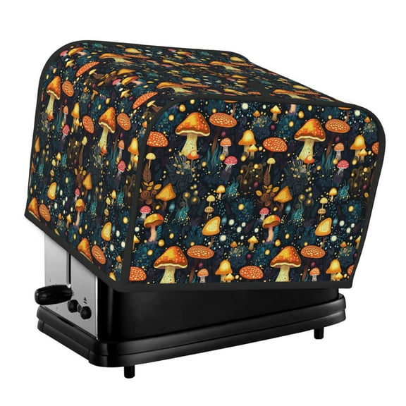 Fotbe Colorful Plants Mushroom for Four Slice Toaster Cover, Fingerprint Protector, Super Soft Appliance Cover And Dust Cover,Bread Dust Cover & Fingerprint Protection