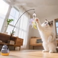 thumbnail image 4 of Plush Hanging Cat Toy with Feather Tassels and Suction Cup Attachment for Interactive Pet Playtime Enrichment, 4 of 4